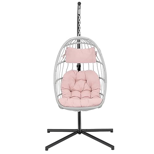 Yechen Hanging Egg Chair with Stand and Footrest for Indoor Outdoor