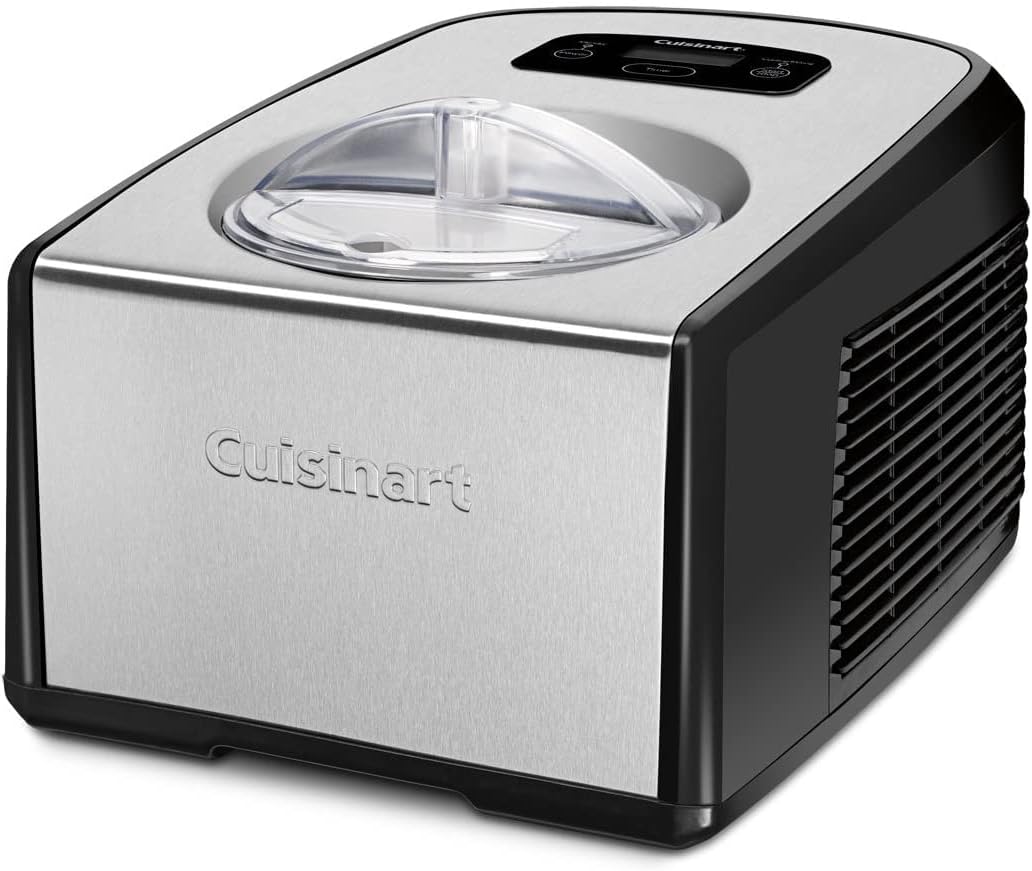 Cuisinart ICE-100 1.5-Quart Ice Cream and Gelato Maker, Fully Automatic with a Commercial Quality Compressor and 2-Paddles