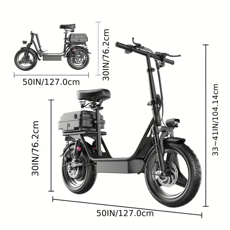 Electric Scooter Adults, 28 MPH Top Speed, 35 Miles Range,14'' Fat Tire Scooter for Commuter & Sport, Detachable Seat & Adjustable Handlebar