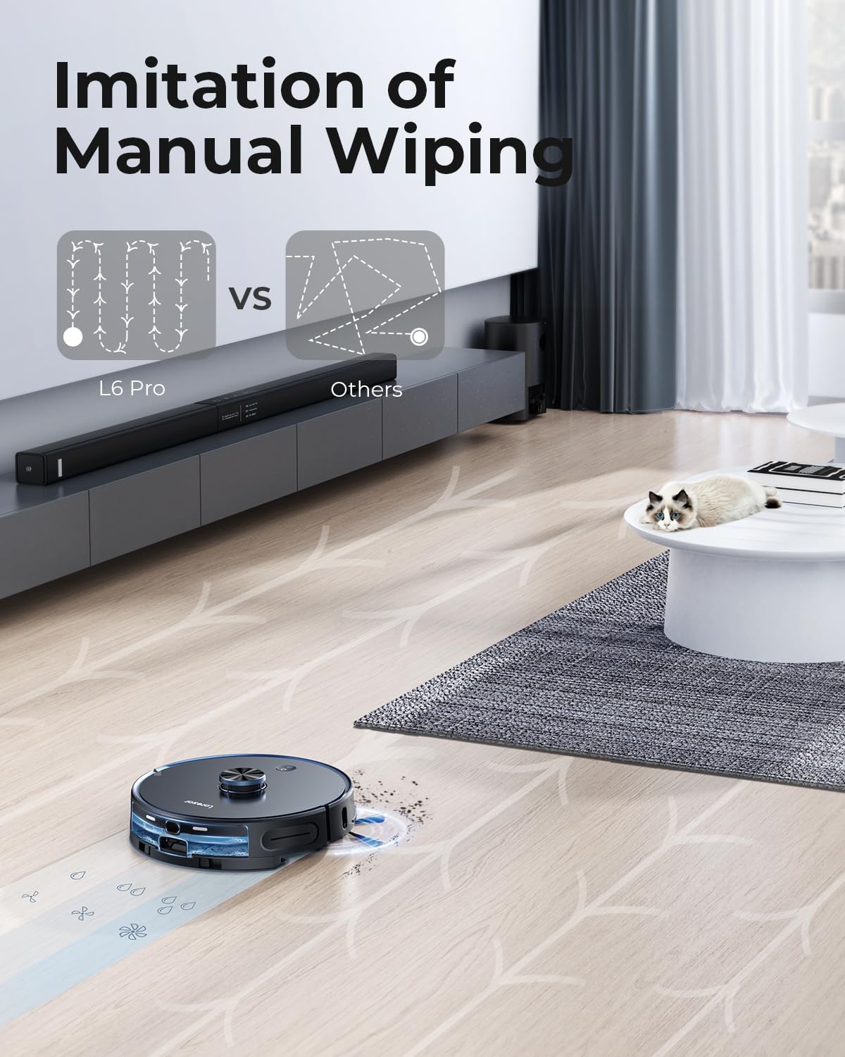 Laresar Robot Vacuum and Mop Combo, 3 in 1 Robotic Vacuum with 3.5L Self Emptying Station, Equipped with Lidar Navigation,Smart App Control
