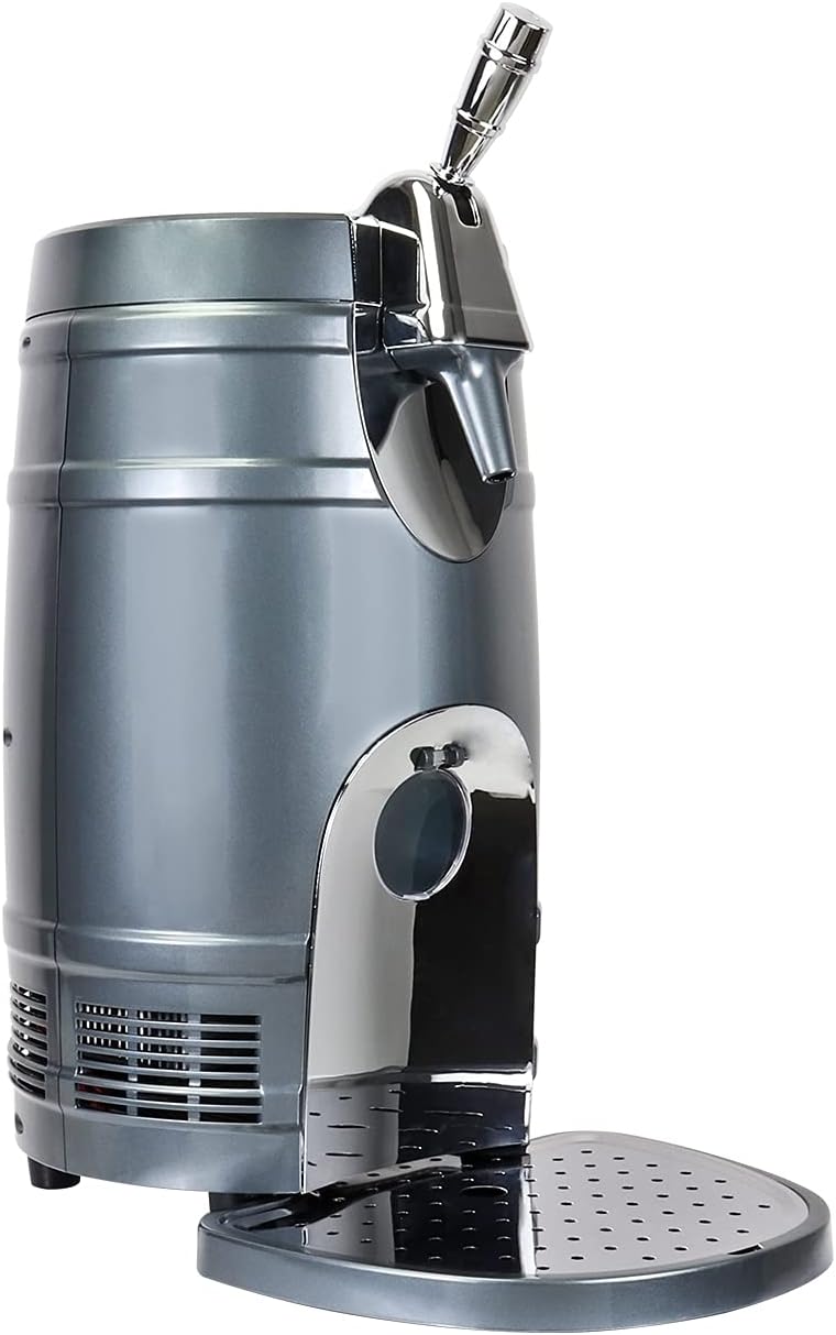 Koolatron 5L Mini Beer Keg Cooler with Dual Taps for Gravity or Pressurized Top Dispensing Kegs, Includes 12V DC and 110V AC
