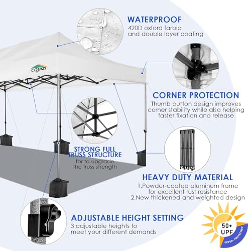 COBIZI 13x26 Pop Up Tent 13x26 Canopy with Sidewalls Heavy Duty Canopy Party Tent for Parties