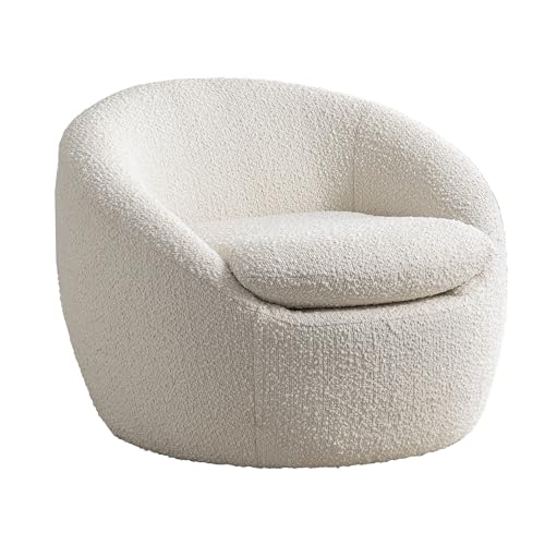 360 Swivel Accent Barrel Chair with Storage Ottoman & Headrest