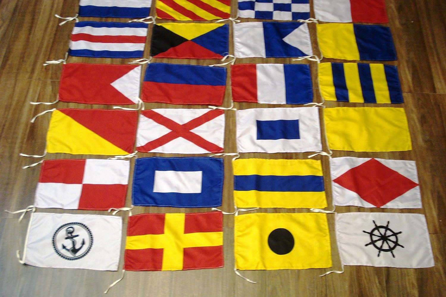 Brass Blessing Naval Signal Flag Set - Complete Set - Maritime/Marine/Boat/Yacht/Beach Party Nautical Decor (Polyester, 14 Flag Set Small)