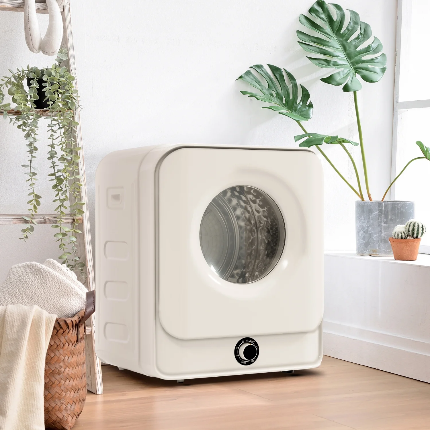 Churanty Portable Clothes Dryer Machine 850W, Electric Laundry Dryer Machine 1.95 Cu.ft, Front Load with Stainless Steel Drum, Multi-Filtration