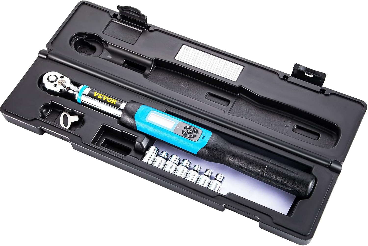 VEVOR Digital Torque Wrench, 3/8 Drive Electronic Torque Wrench, Torque Wrench Kit 1.1-22.12 ft-lbs Torque Range Accurate to ±2%