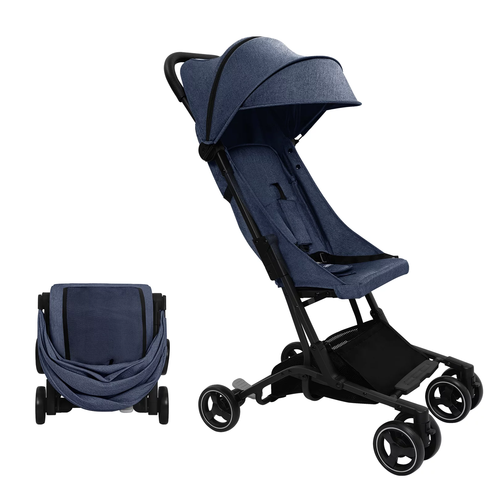 HARPPA Lightweight Travel Stroller, Compact Umbrella Stroller for Babies, Easy Folding, Black