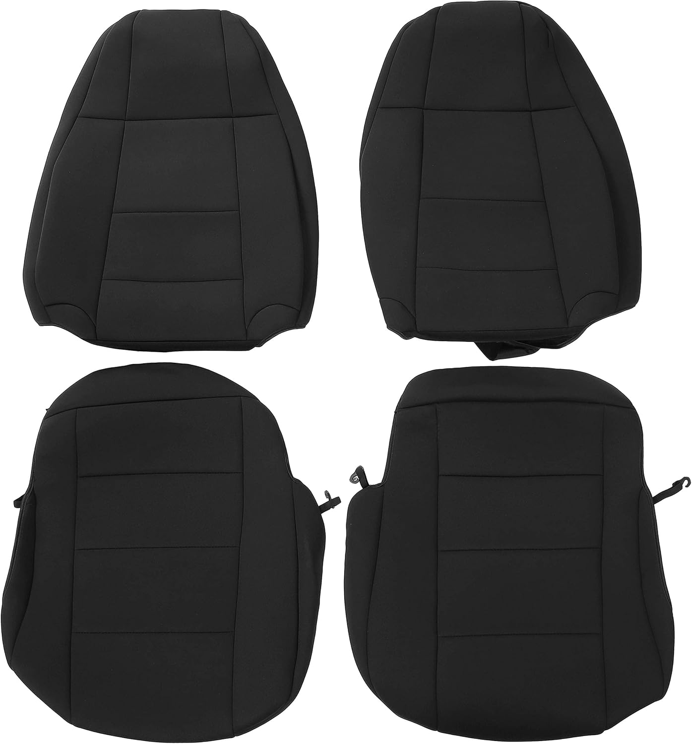 HECASA Black Cloth Front and Rear Seat Covers Set Compatible with 1991-1995 Jeep Wrangler YJ