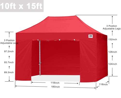 ABCCANOPY Easy Pop Up Canopy Tent with Sidewalls 10x10 Commercial -Series, White