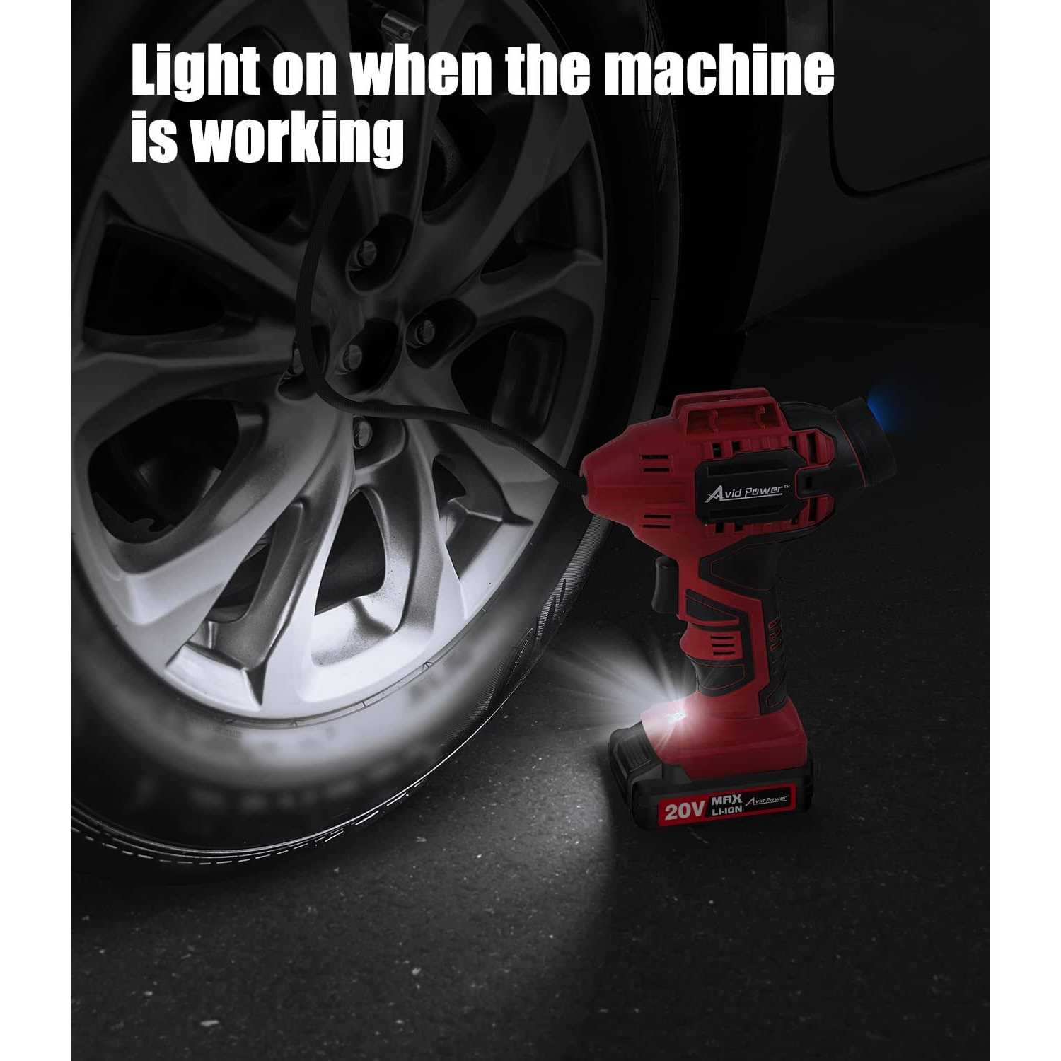 AVID POWER Tire Inflator Portable Air Compressor 20V Cordless Car Tire Pump - Sports Supplies Online Store