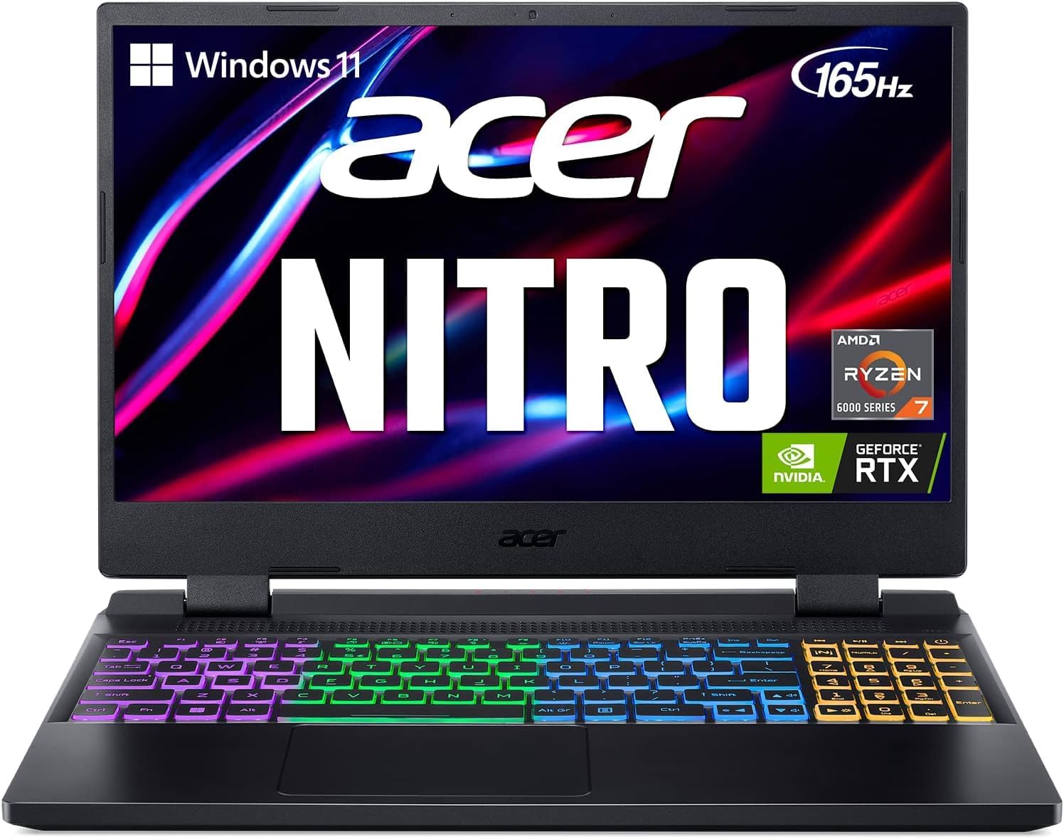 acer 2023 Newest Nitro 5 Gaming Laptop, 15.6" 165 Hz IPS Display, AMD Ryzen 7 6800H (8 core), NVIDIA GeForce RTX 3070 Ti, 16GB DDR5 RAM, 1TB SSD