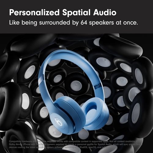 Beats Solo 4 - Wireless Bluetooth On-Ear Headphones, Apple & Android Compatible, Up to 50 Hours of Battery Life - Matte Black (Renewed)
