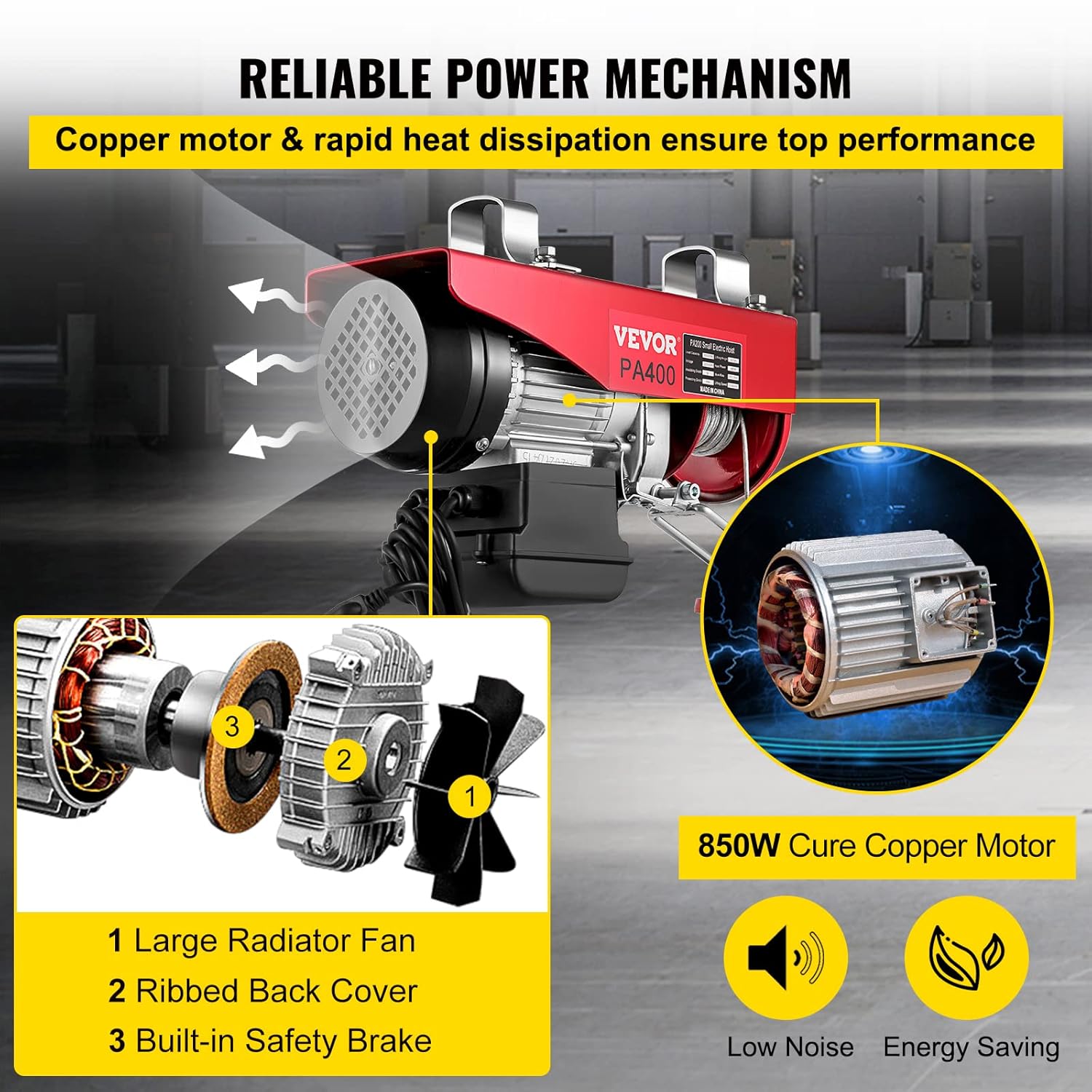 VEVOR Electric Hoist, 880LBS Electric Winch, Steel Electric Lift