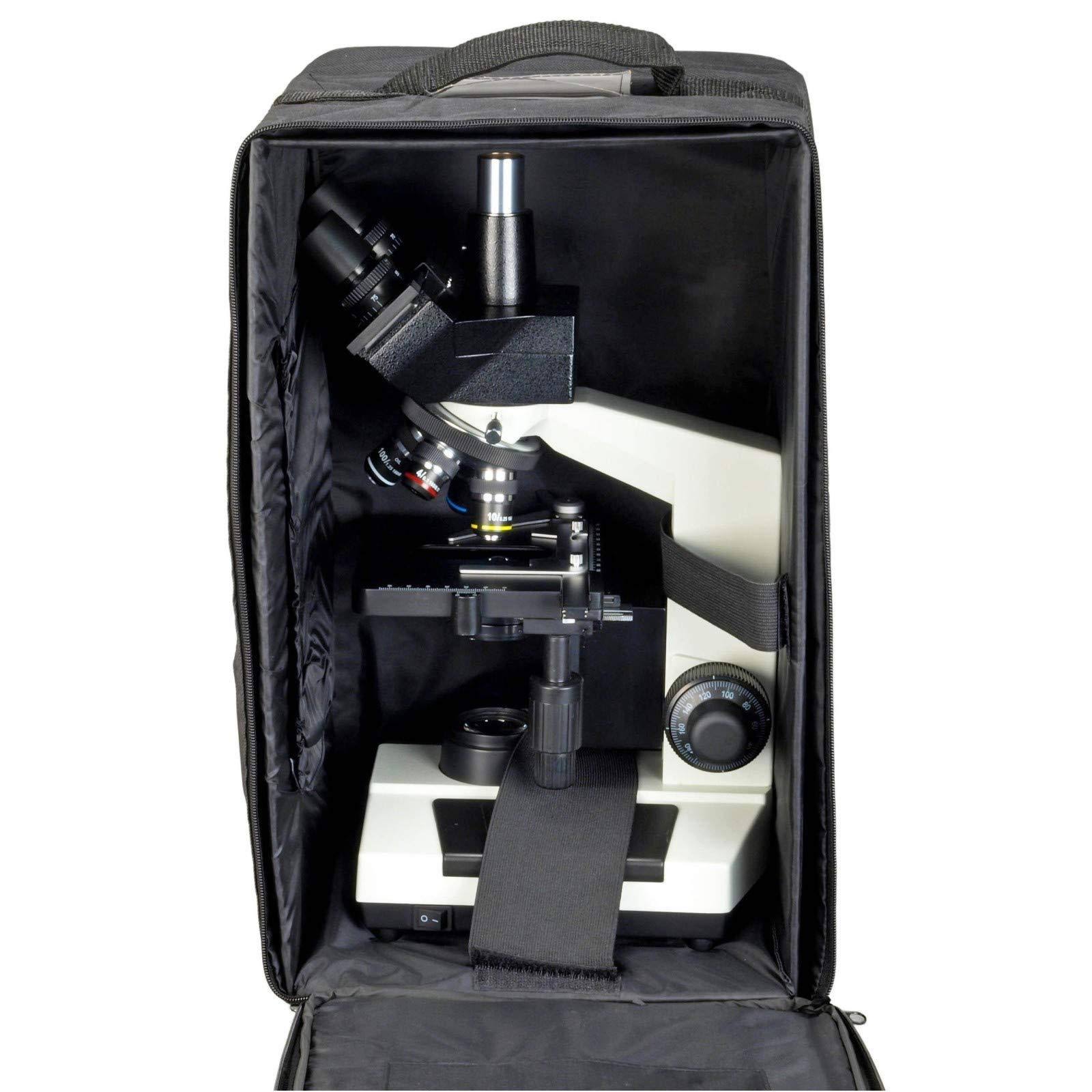 OMAX Large Vinyl Carrying Case for Microscopes with Handle and Straps