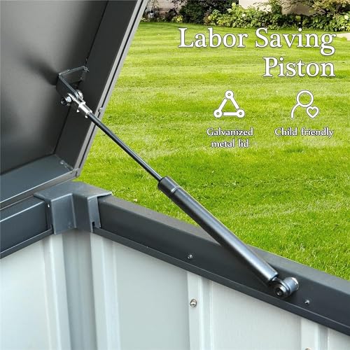 150 Gallon Storage Deck Box,Outdoor Waterproof Heavy Duty Deck Storage Box,Lockable Large Storage Container Bench Patio Bin for Outside Cushions