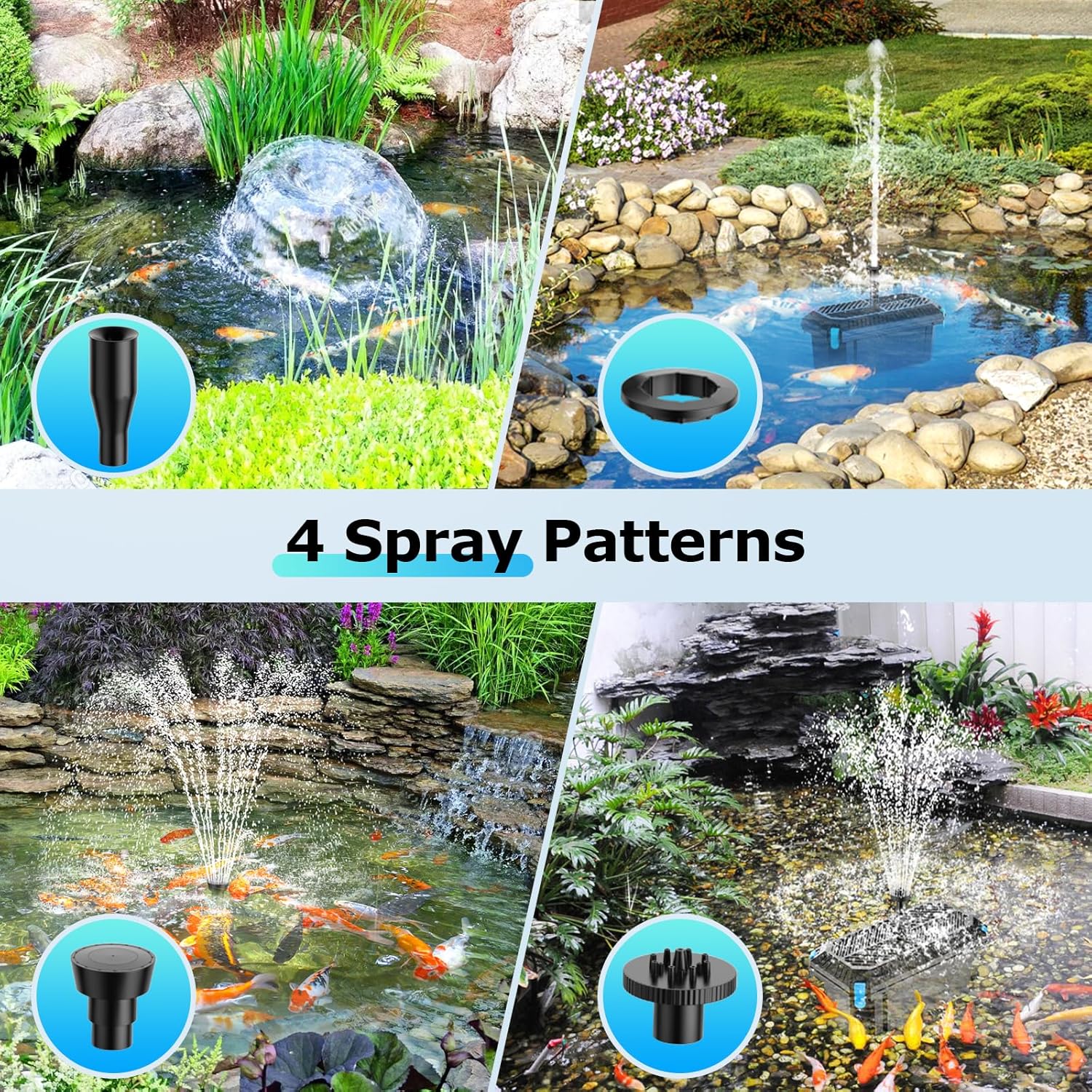 POPOSOAP Solar Pond Filter with Battery Backup