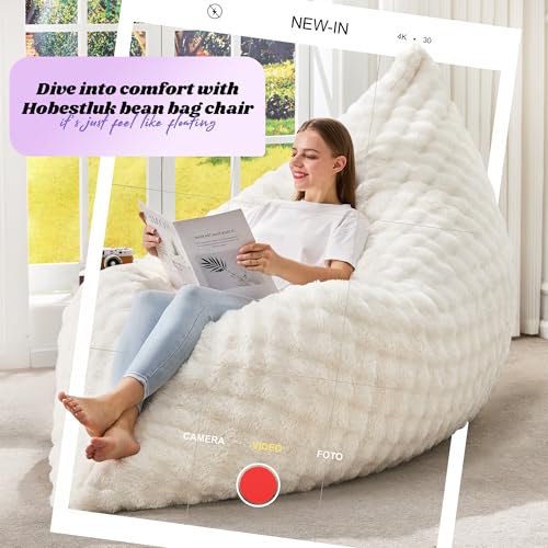 Hobestluk 3 in 1 Bean Bag Chair Giant Bean Bag Chairs Convertible Bean Bag Floor Cushion with Machine Washable Cover