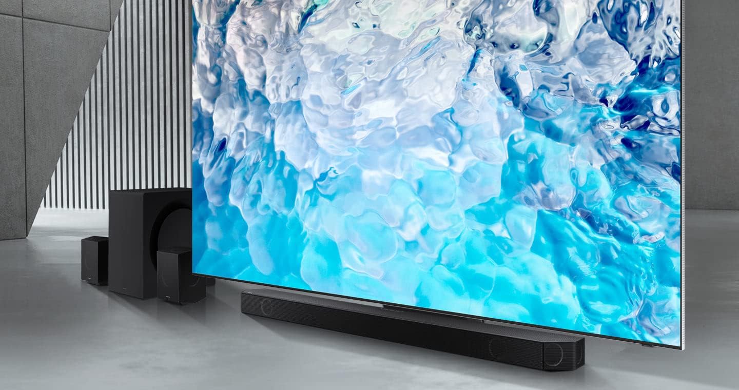 SAMSUNG HW-Q990B/ZA 11.1.4ch Soundbar w/ Wireless Dolby Atmos / DTS:X, Rear Speakers, Q Symphony, SpaceFit Sound+, Airplay 2, Adaptive Sound