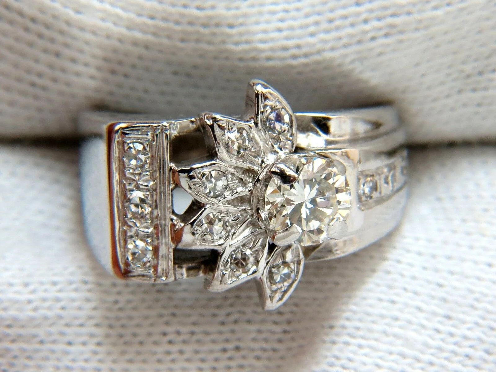 .72ct. VICTORIAN REVIVAL DIAMONDS COCKTAIL RING G/VS 14KT