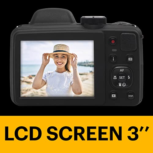 KODAK PIXPRO AZ405-BK 20MP Digital Camera 40X Optical Zoom 24mm Wide Angle Lens Optical Image Stabilization 1080P Full HD Video 3" LCD Vlogging
