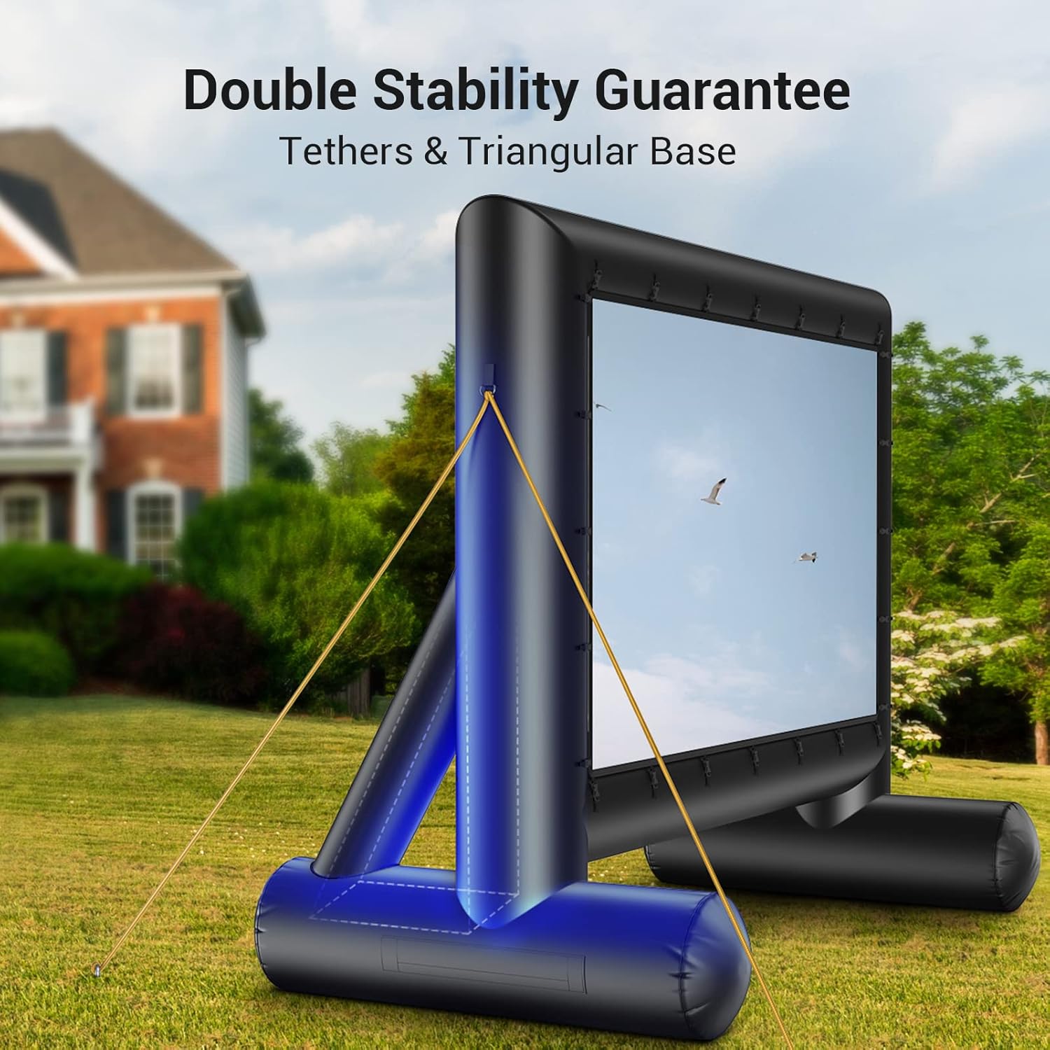 Amada 14 Feet Outdoor Inflatable Movie Screen, Projector Screen with Fast Low-Noise Air, Support Front Rear Projection for Backyard Movie Night