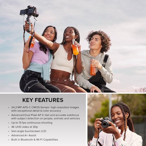 Canon EOS R50 Mirrorless Camera RF-S18-45mm F4.5-6.3 is STM Lens Kit, 24.2 Megapixel CMOS (APS-C) Sensor, 4K Video, Hybrid Camera, Photo and Video