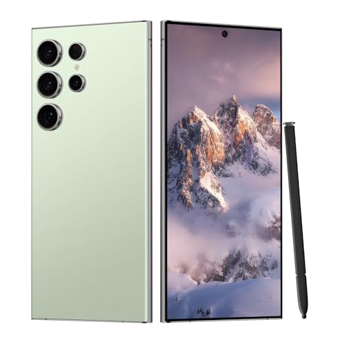 Unlocked Cell Phones C24 Ultra Smartphone Android 13 Phones 8GB+256GB/6.8" HD Screen/Dual SIM/108MP+48MP Camera/6800 mAh/Built-in Pen (Light Cyan)