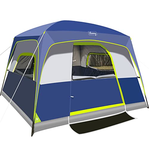 6-Person Tent/Instant for Camping Windproof Family 60 Seconds/Easy Setup Cabin Tent with Top Rainfly, Double Layer,4 Large Mesh Windows,2 Mesh Door
