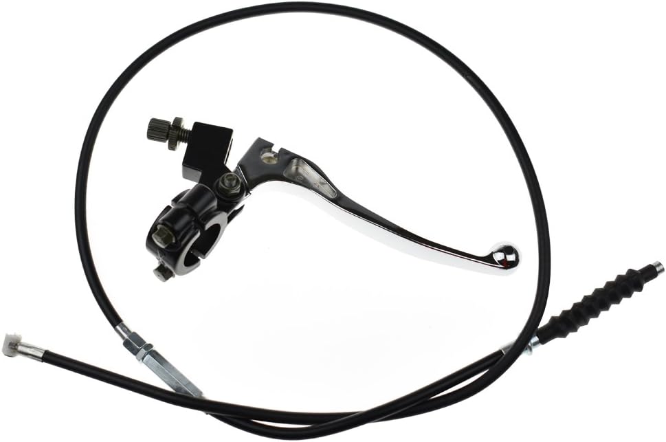 LAXEEM 7/8'' Handlebar Left Clutch Lever and Clutch Cable with Adjuster for for 50cc 70cc 90cc 110 cc 125cc Dirt Bikes Pit Bike