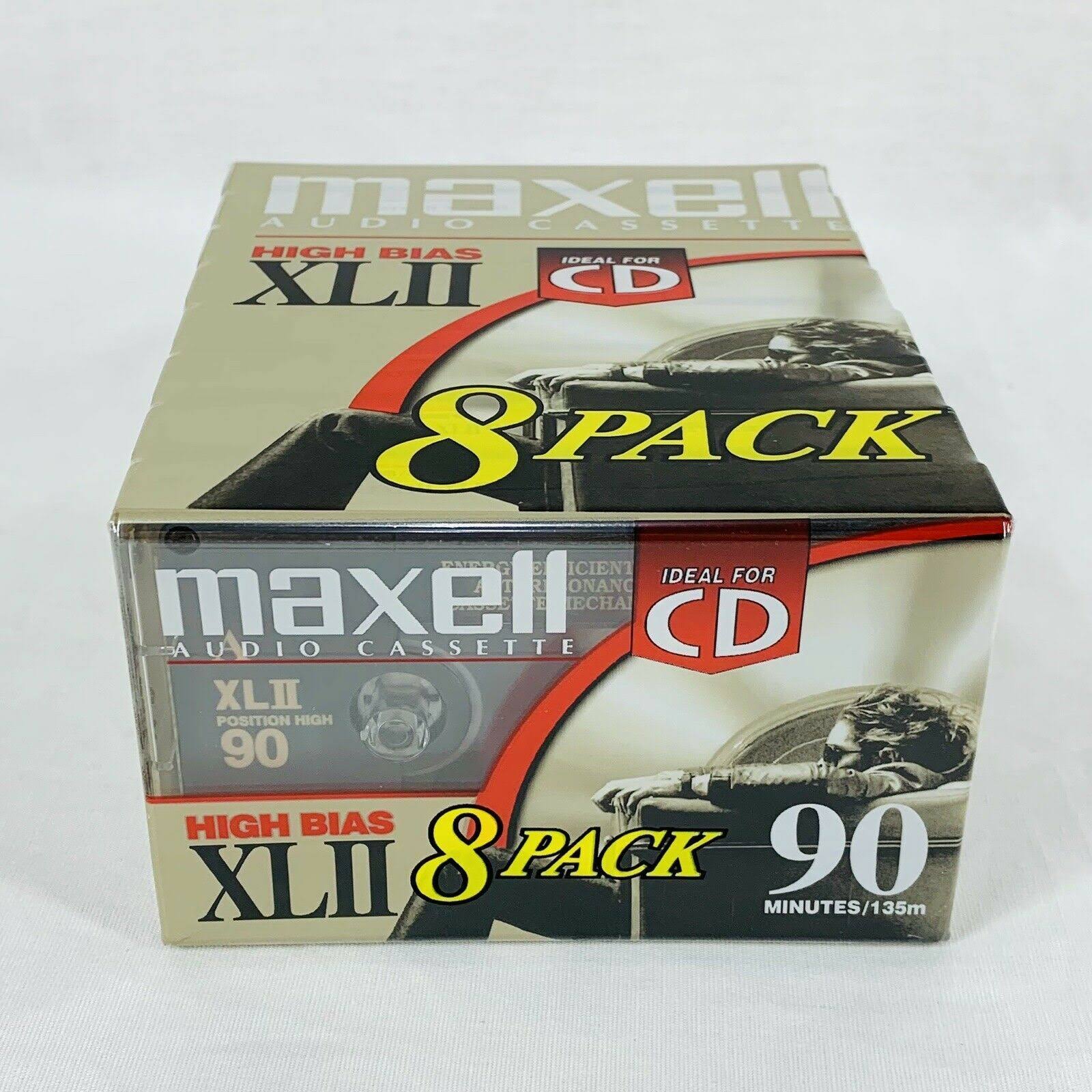 Maxell XLII Audio Cassettes - 8 Pack -90 Minute- High Bias