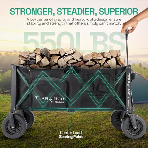 TerrainGO Beach Wagon Wheels for Sand | Quick-Change Interchangeable | Air-Filled Beach Cart Tires (for Extra Large Wagon Only. Will Not Work W/Large