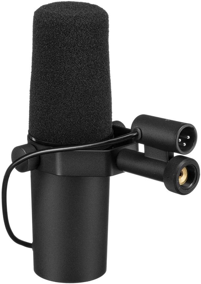 Shure SM7B Cardioid Dynamic Vocal Microphone with Two-Section Broadcast Arm, XLR Cable & 10-Pack Straps Bundle