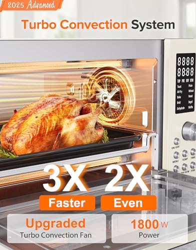 Nuwave Bravo Pro Smart 21QT Toaster Oven Air Fryer Combo, Convection Oven Countertop, 10 functions all in 1, with even & quick crisp technology