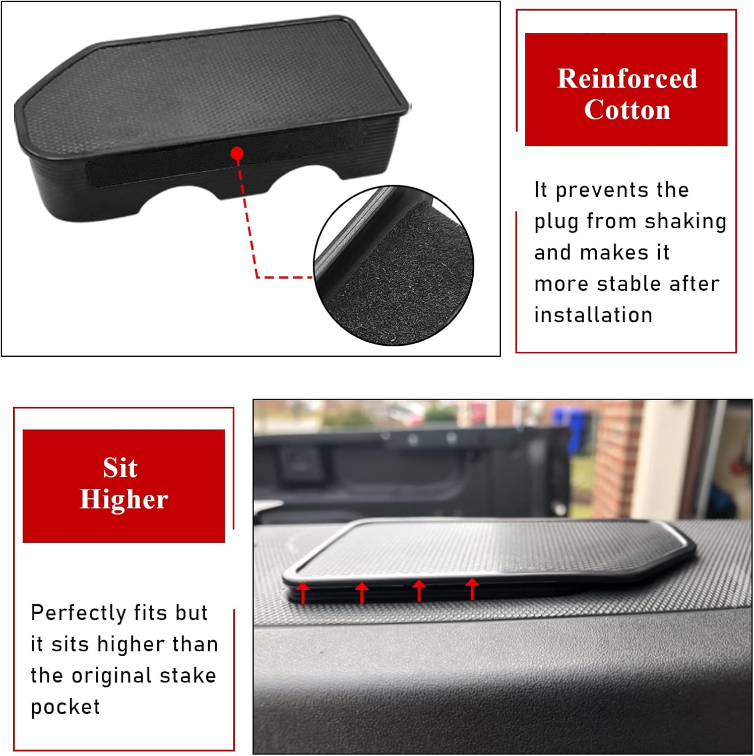 TTCR-II Bed Rail Stake Hole Covers For 2015-2020 GMC Canyon and Chevy Colorado