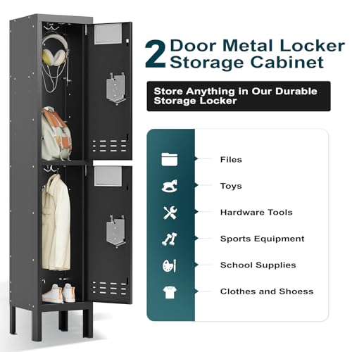 Metal Locker with 5 Doors,Lockers for Employees,66'' Steel Storage Locker for School,Gym, Office, Office,Garage