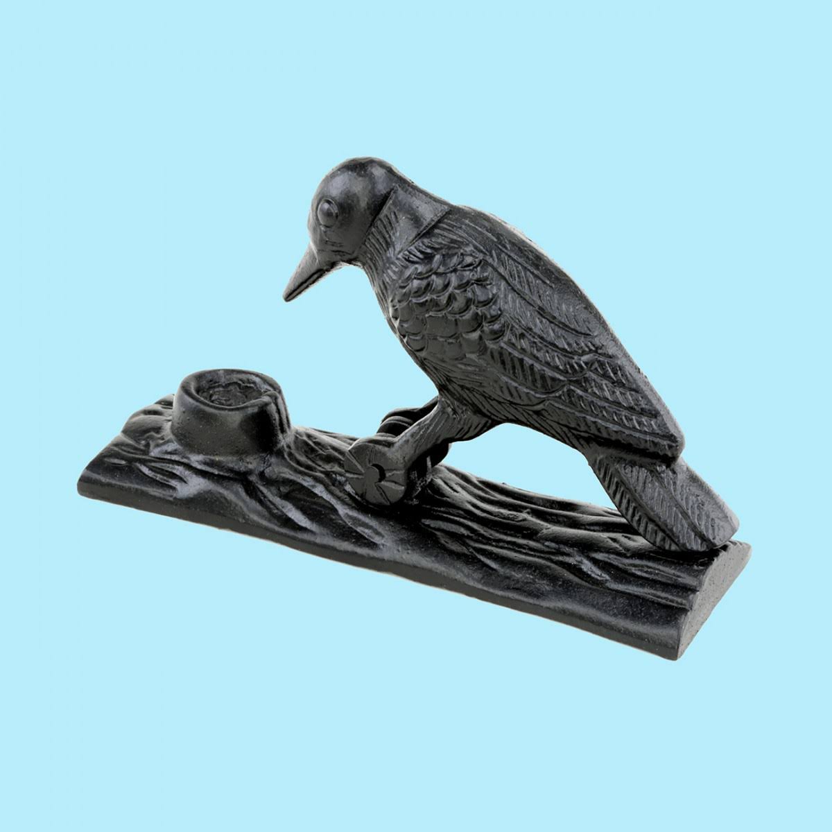 Renovators Supply Black Cast Iron Door Knocker, Woodpecker Design, Rustproof, 6.5in High