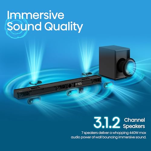 Hisense AX3100Q 3.1Ch Sound Bar with Wireless Subwoofer, Dolby Atmos, DTS:X, Bluetooth 5.3, Roku TV Ready, HDMI/AUX/ARC/Optical/USB, EzPlay, Ez UP
