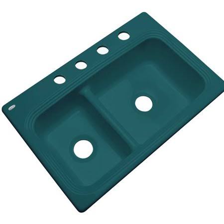 Solidcast 541441 Hawthorne 33x22 L x 22x22 W Kitchen Sink Finish: Teal, Faucet Drillings: 4 Hole