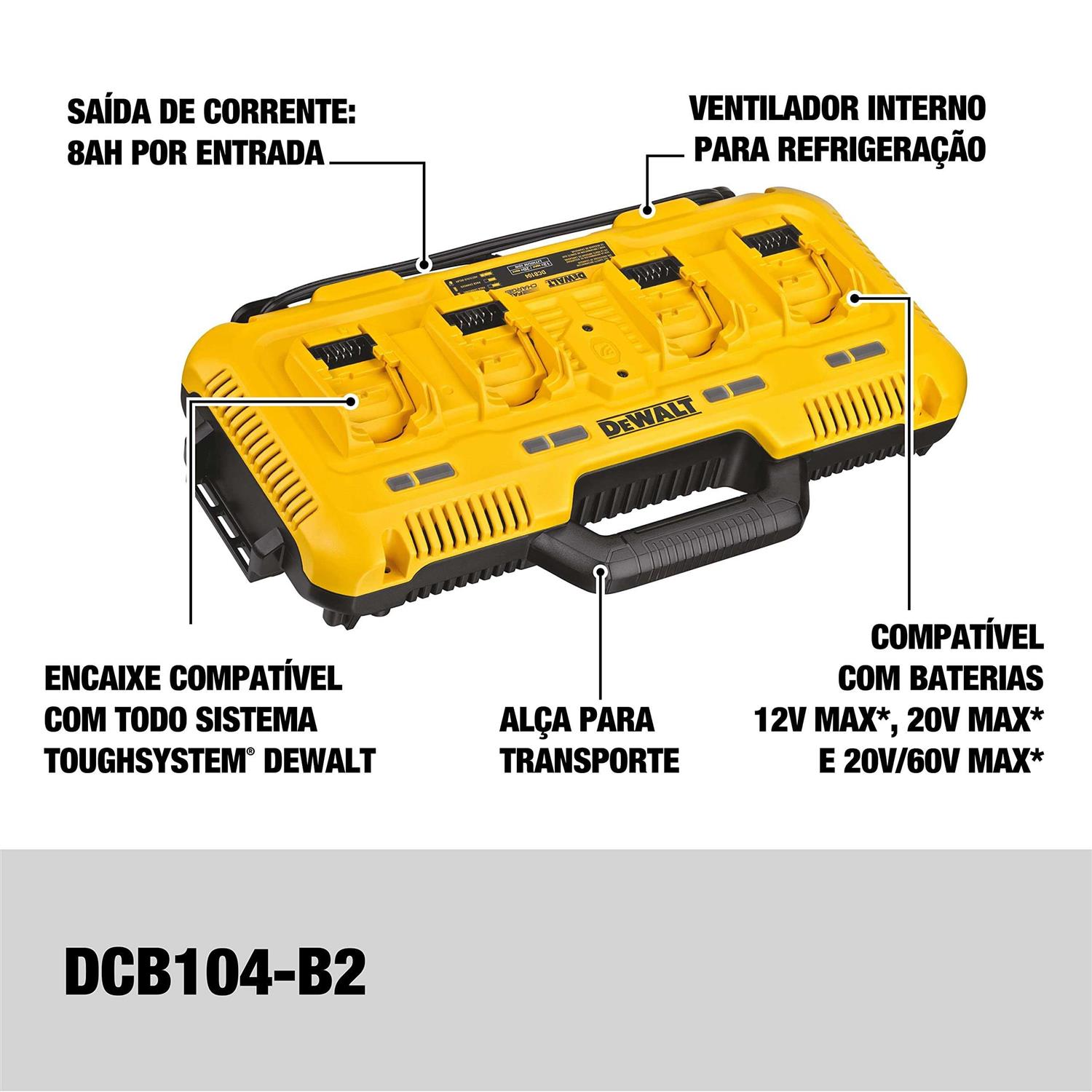 DEWALT 4 Port Fast Charger DCB104 - Shop Hardware Tools Online Store