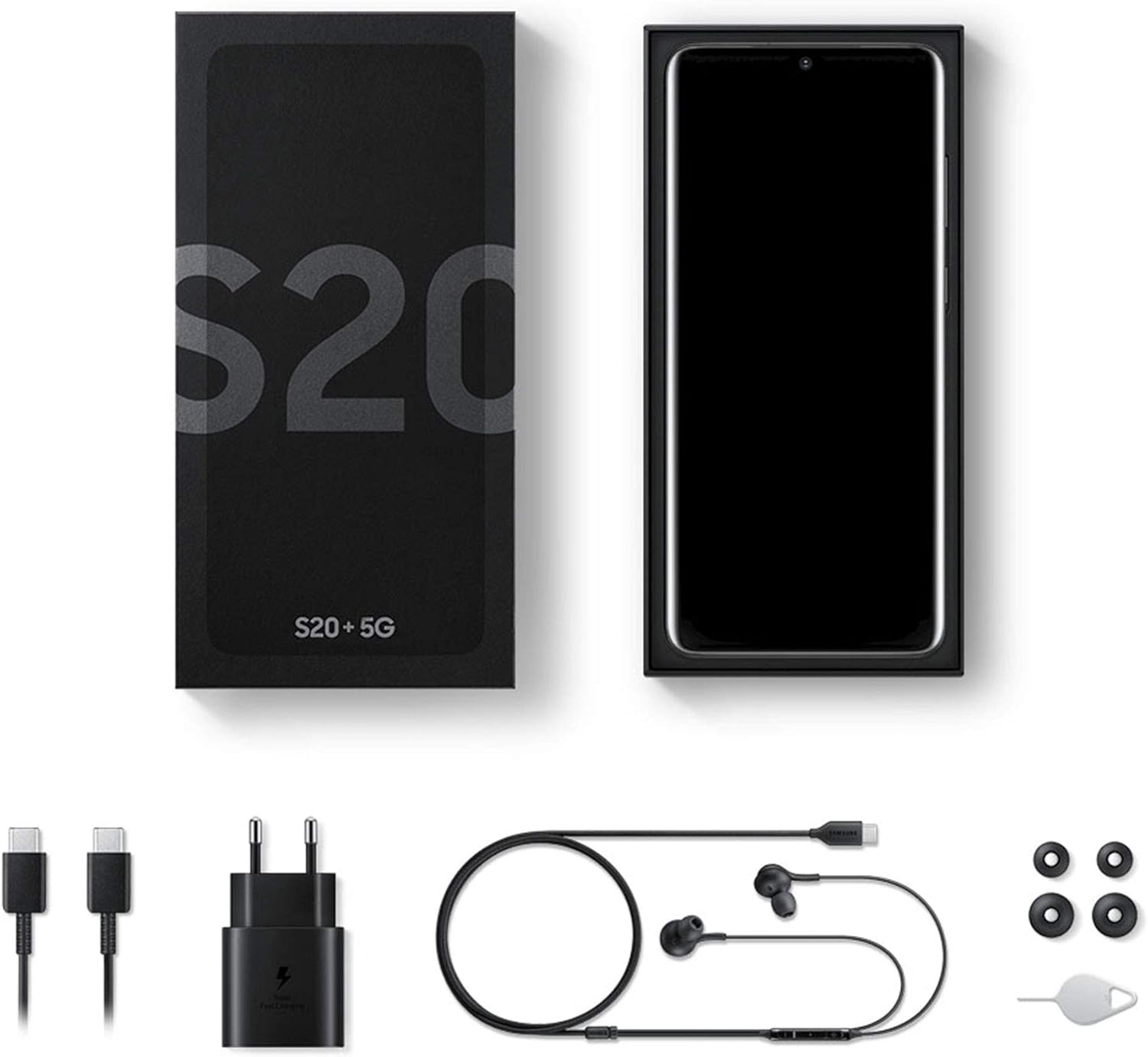 Samsung Galaxy S20+ SM-G986B/DS, Dual SIM 5G, International Version (No US Warranty), 128GB, Cosmic Black - GSM Unlocked