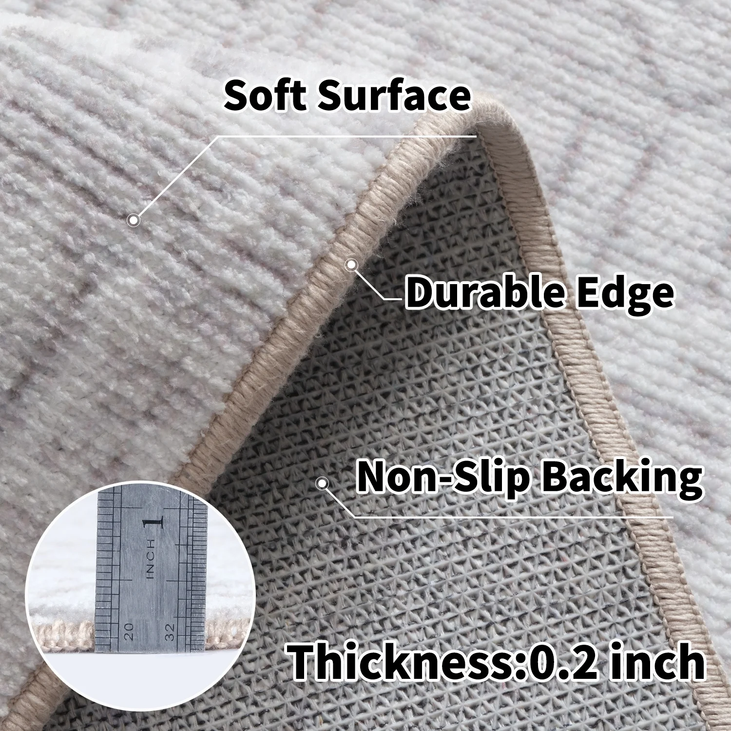 SIXHOME 5'x8' Area Rugs for Living Room Washable Rug Boho Area Rug Neutral Geometric Distressed Rug Moroccan Carpet for Bedroom Dinning Room Foldable