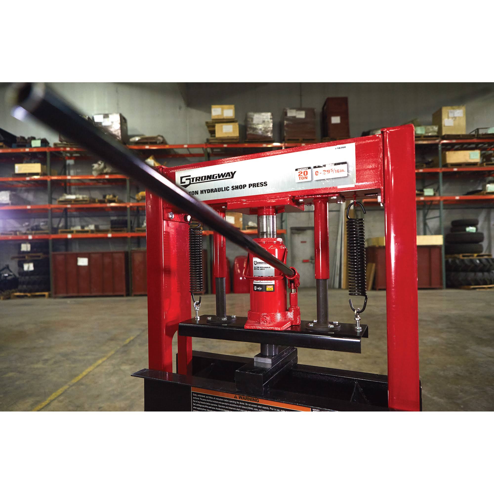 Strongway Hydraulic Shop Press - 20-Ton Capacity