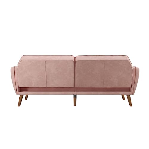 Novogratz Tallulah Memory Foam Futon, Convertible Couch, Camel Faux Leather