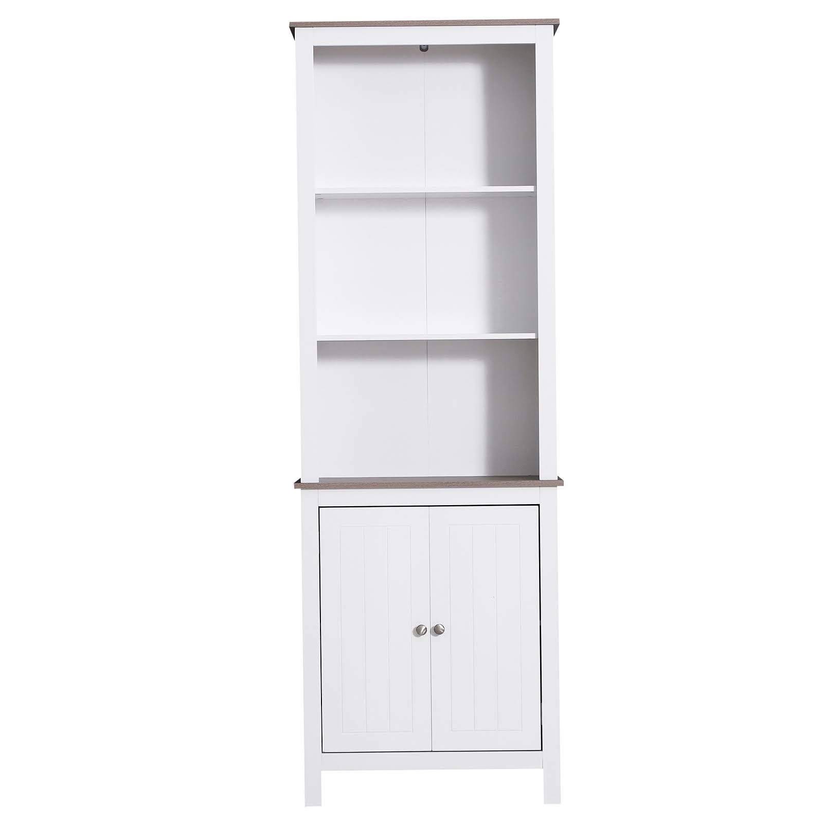 HOMCOM 69” Wood Free Standing Bathroom Linen Tower Storage Cabinet - White