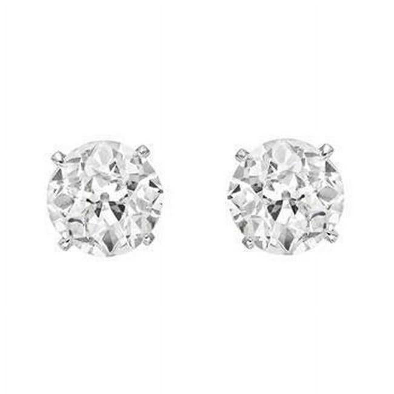 Harry Chad Enterprises 63928 1.60 CT Old Miner Diamond Stud Earring, 14K White Gold
