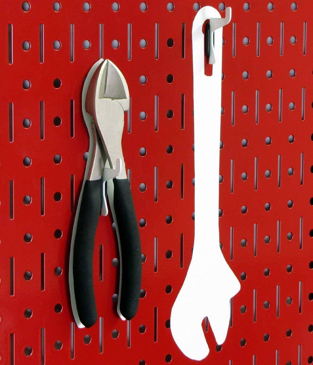 Wall Control 4ft Metal Pegboard Standard Tool Storage Kit - Red Toolboard u0026 Blue Accessories