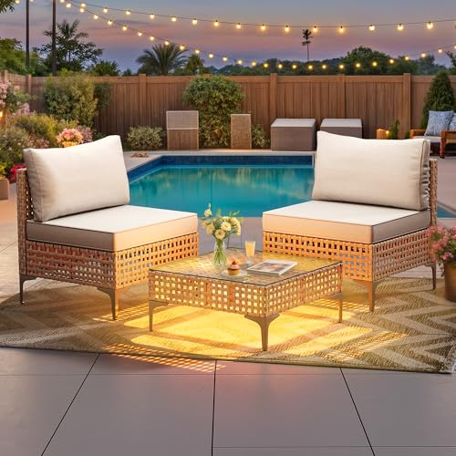 YITAHOME 5 Pieces Outdoor Patio Dining Table Chair Set,Wicker Patio Dining Set,Outdoor Rattan Dining Table Set for Patio, Backyard, Balcony
