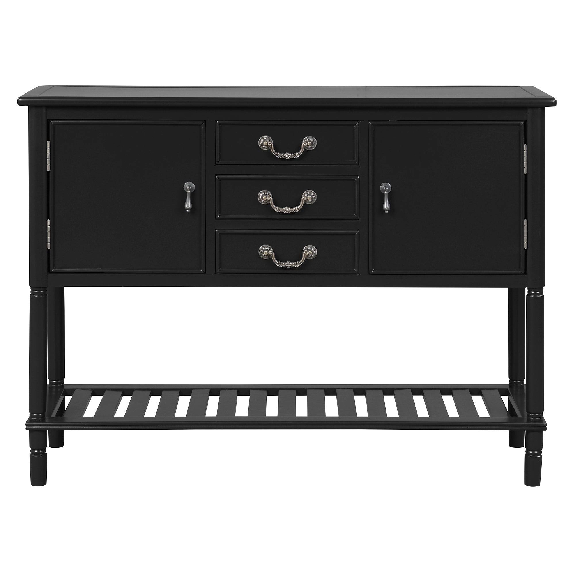 TiramisuBest Black 45-Inch Modern Solid Wood Console Table