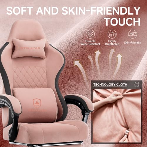 GTPLAYER Office Chair, Gaming Computer Desk Fabric Chair with Footrest