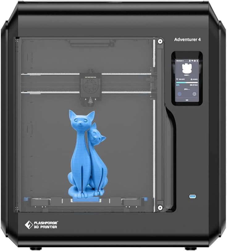 Flashforge Adventurer 4 3D Printer Leveling-Free with Quick Removable Hign Temp Nozzle Large 3D Printer Built-in HD Camera and HEPA13 Air Filter